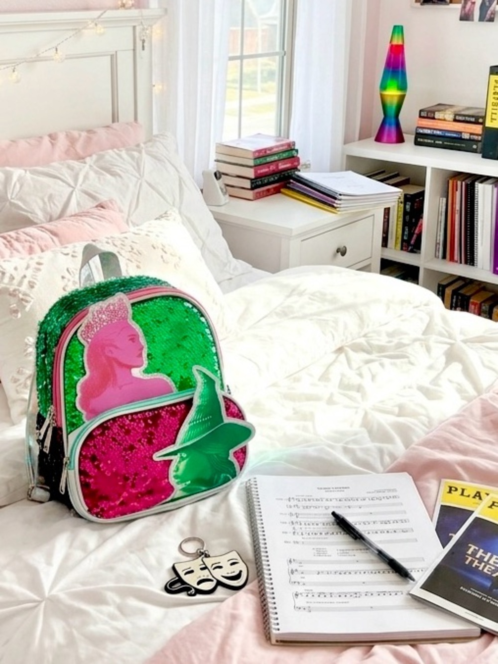 Wicked Movie Glinda Elphaba Sequin Micro Mini Backpack Purse